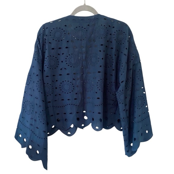 Maeve By Anthropologie Cropped Eyelet Open Kimono - Picture 2 of 7
